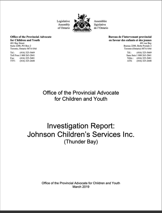 Advocacy Report - Investigation Johnson's Children's Services