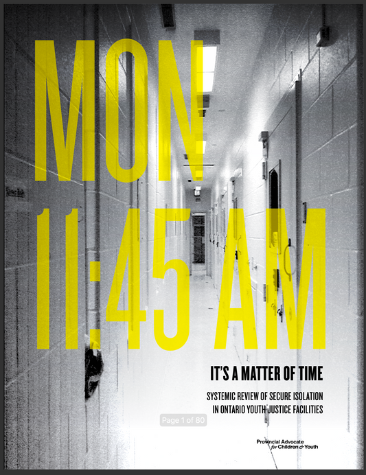 Mon 11:45AM - Review of Secure Isolation in Youth Detention Facilities