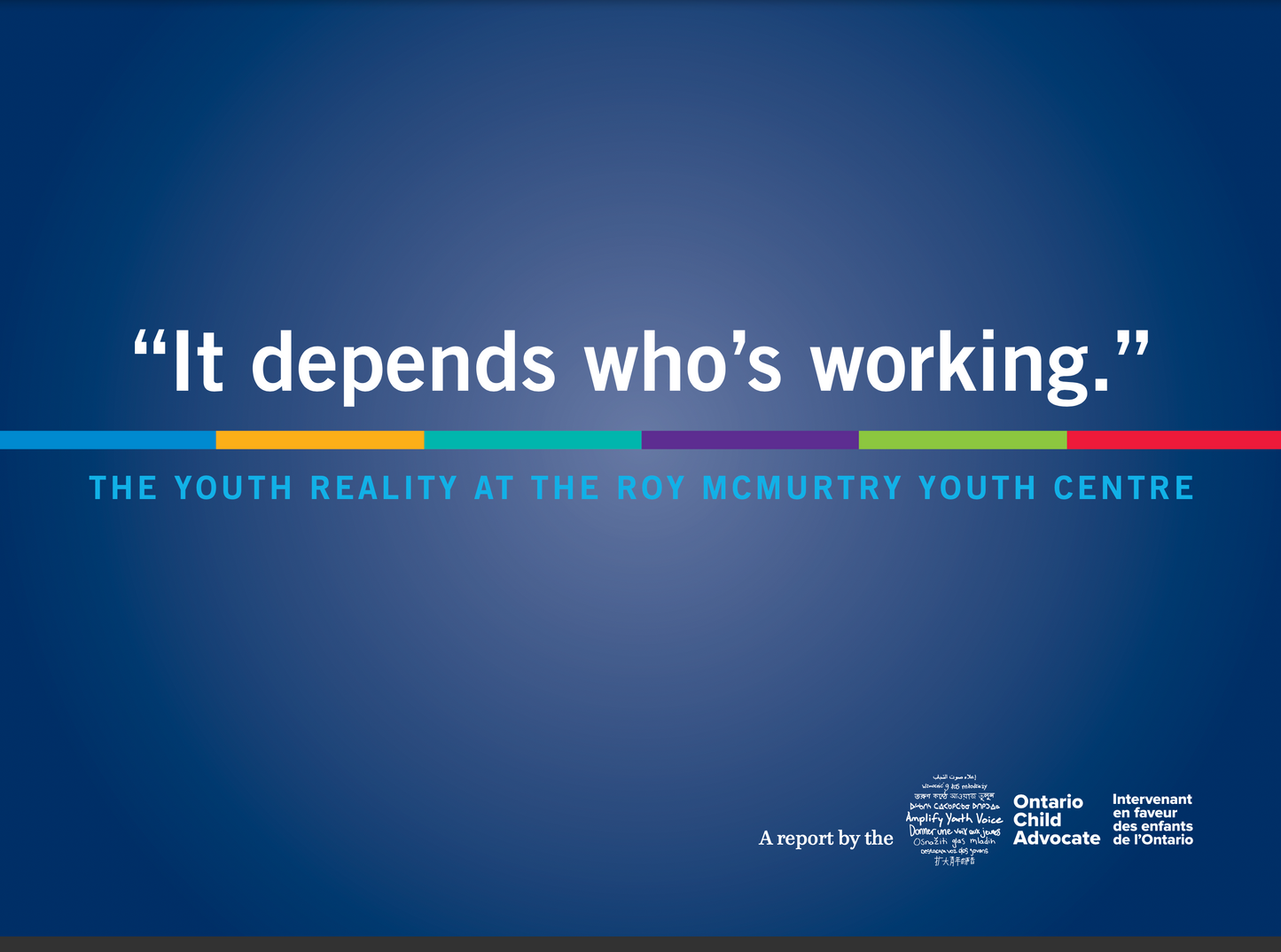 Youth Reality at the Roy McMurtry Detention Centre